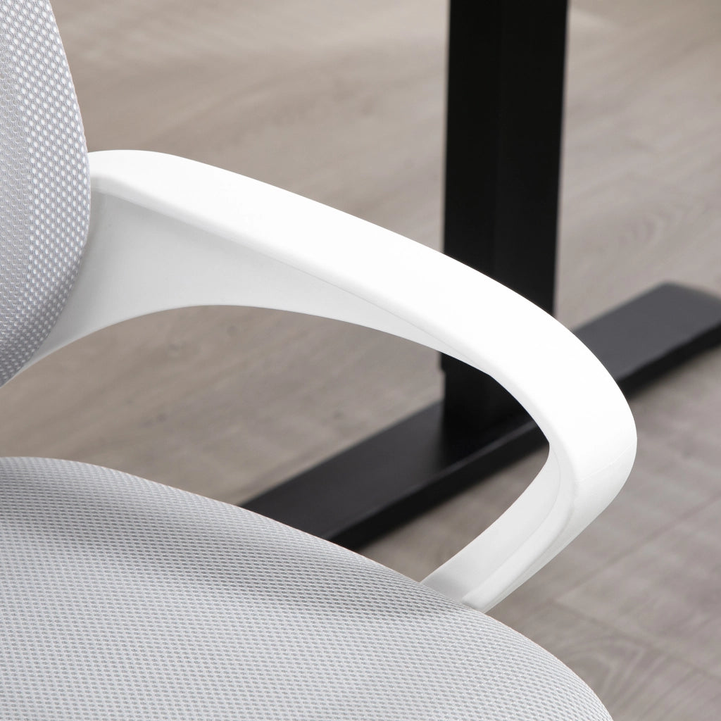 Sedia da ufficio girevole con rete ¨C zephmum ¨C grigio, altezza regolabile