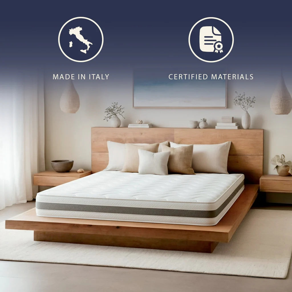 Materasso Matrimoniale 160x200 Waterfoam Termosensibile | Alta Rigidità, Traspirante e Anallergico | Comfort Stabile e Sostegno Ergonomico | Pratico Imballaggio Sottovuoto