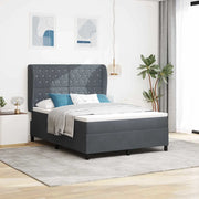 Letto a molle con materasso Grigio scuro 200 x 140 cm Velluto 3340875