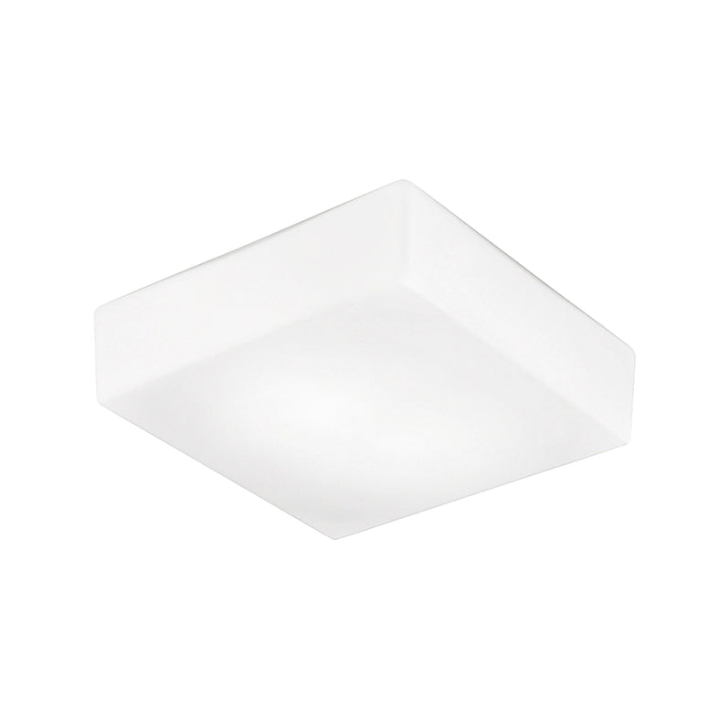 Binnie Applique Plafoniera Quadrata Vetro Satinato attacco E27 IP20 30cm - Rossini Group - Lampada da interno in vetro soffiato