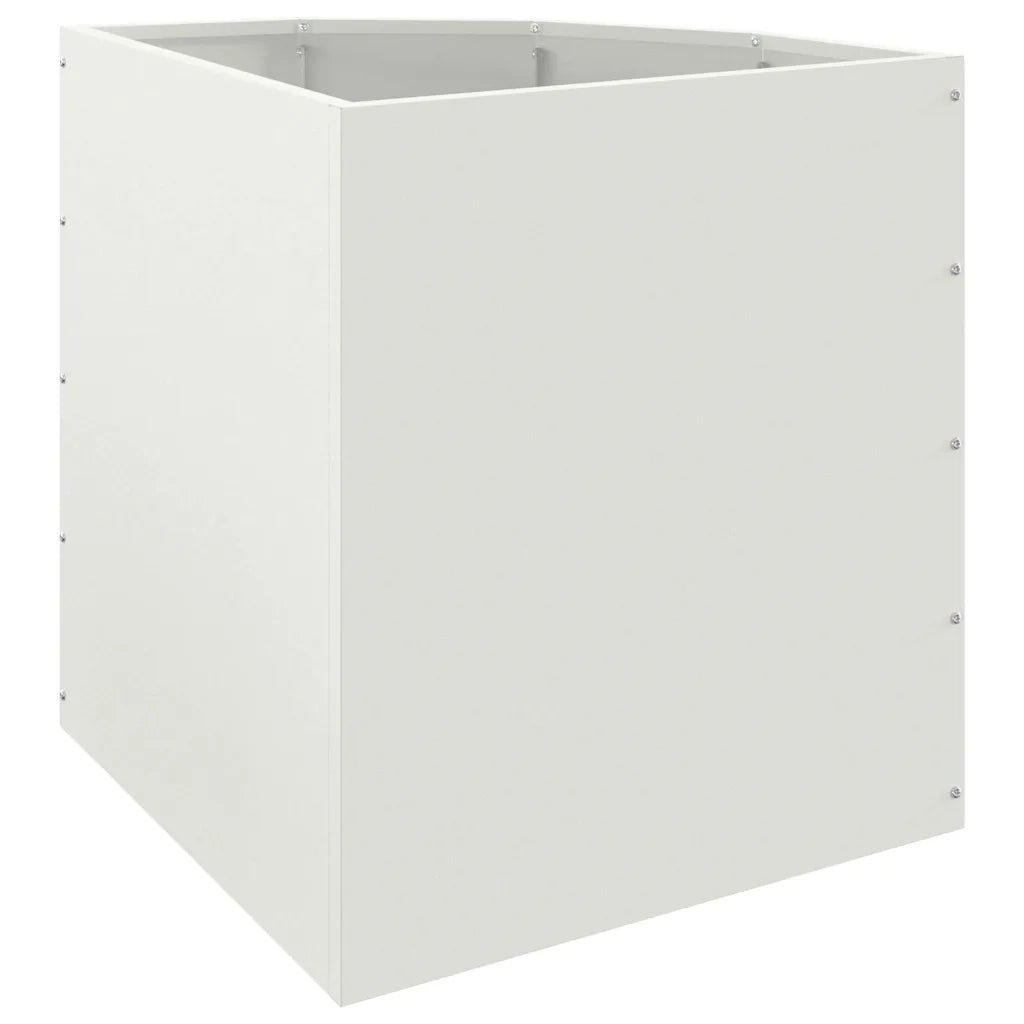 Fioriere | Cassetta per fiori | Vaso d'angolo Bianco 45 x 45 x 50 cm Acciaio