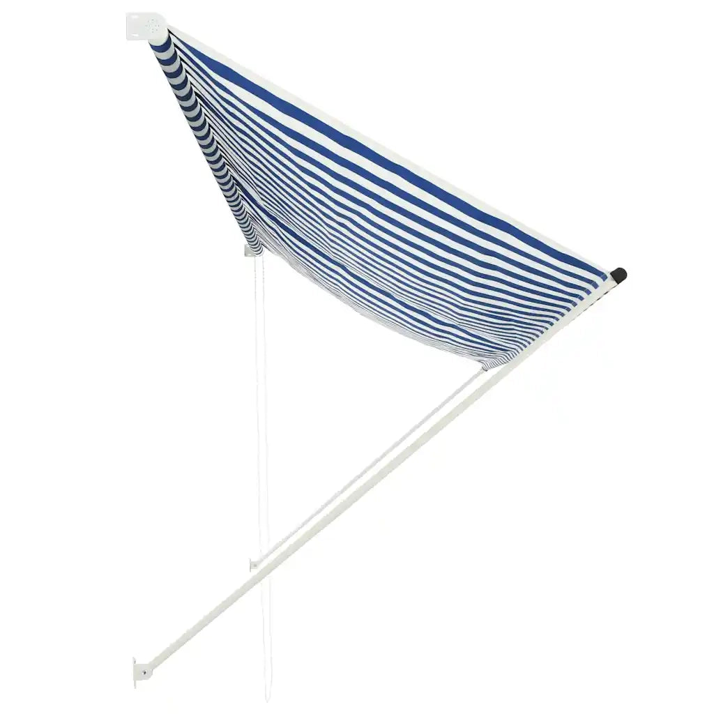 Tenda da Sole Retrattile 350x150 cm Blu e Bianco cod mxl 20516
