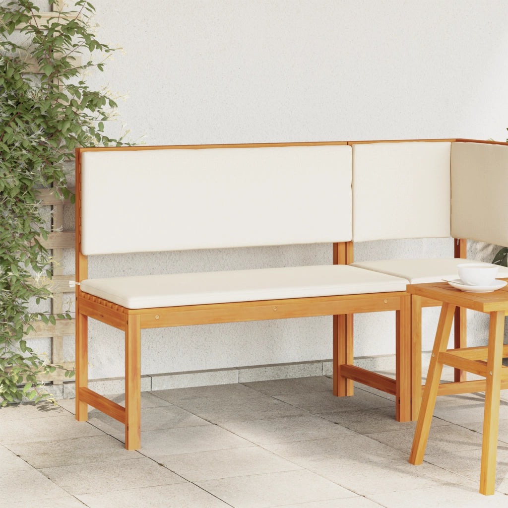 panca da giardino  con cuscini 100x50x91 cm in legno massello di acacia