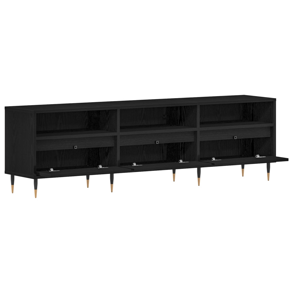 Mobile TV  Nero Rovere 150x30x44,5 cm Legno ingegnerizzato
