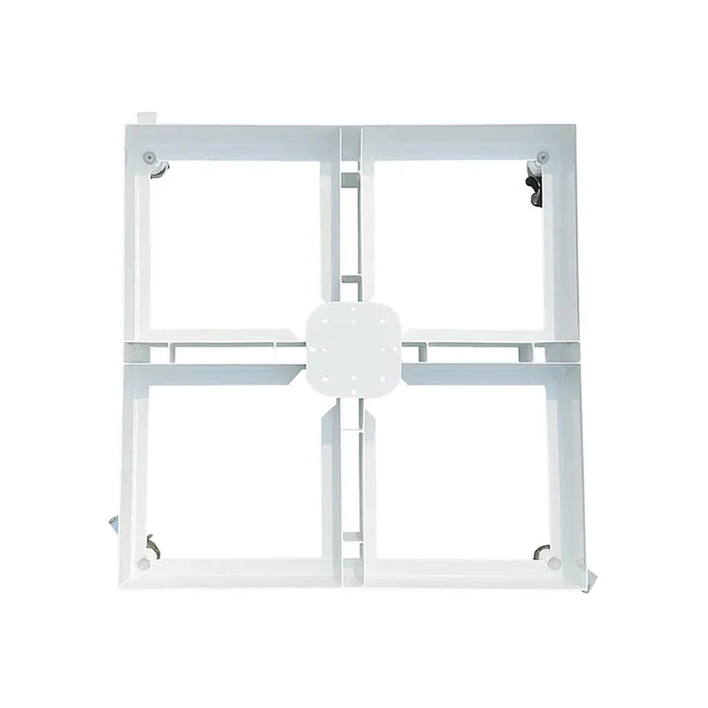 Base per Ombrellone da Giardino con Ruote 87x87 cm in Ferro Verniciato Bianco