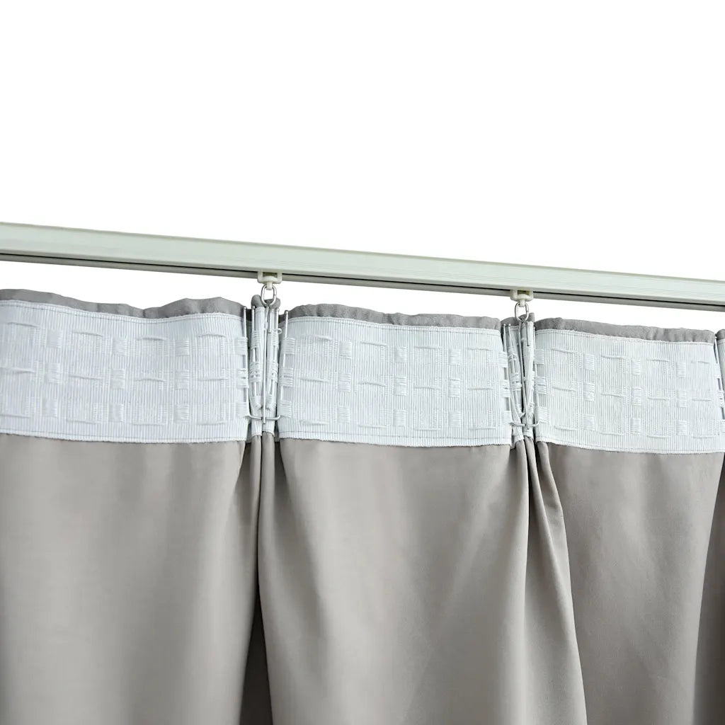 Tende Oscuranti | Tende Blackout con Ganci 2 pz Grigie 140x225 cm