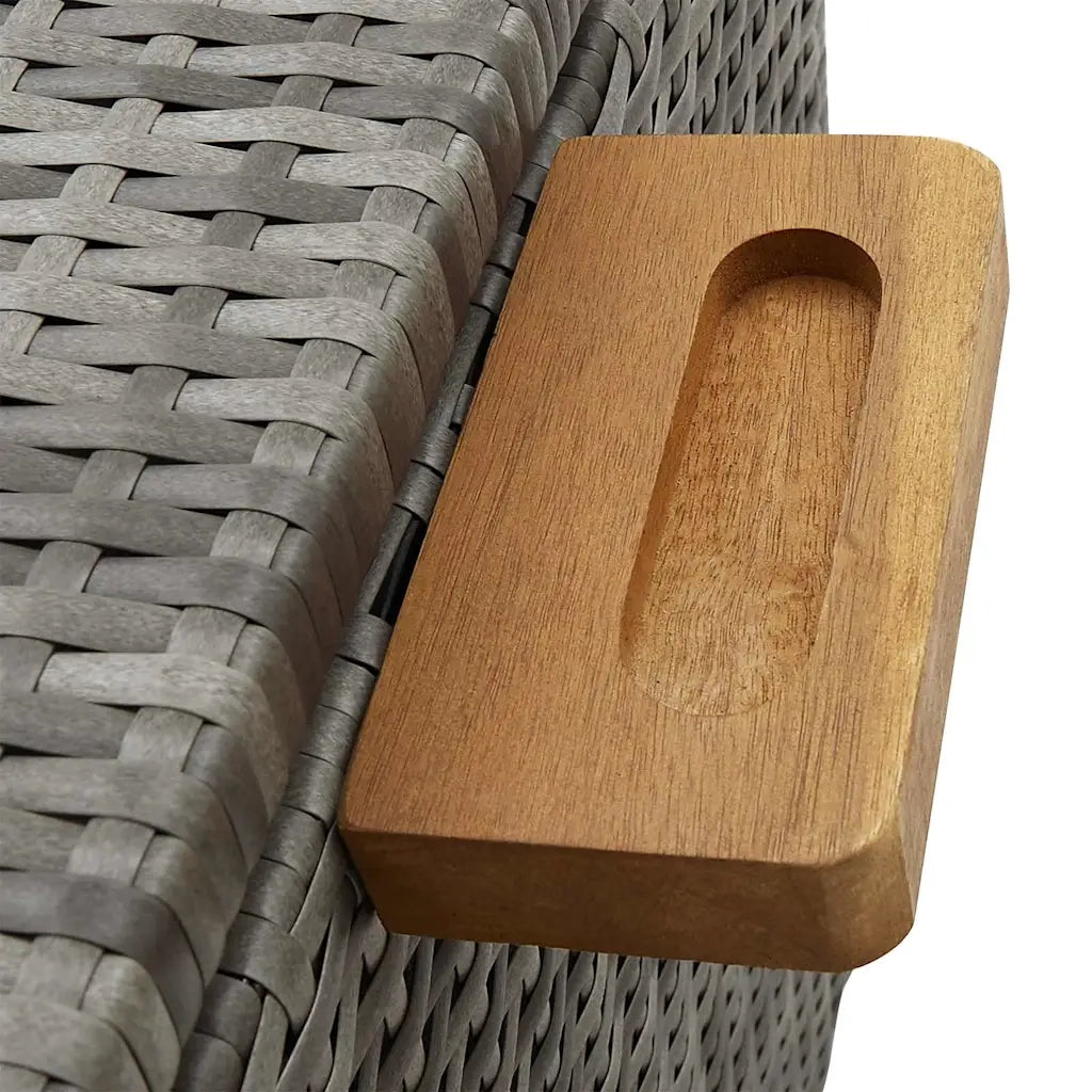 Contenitore da Giardino Grigio Chiaro 120x65x61 cm Polyrattan 310090
