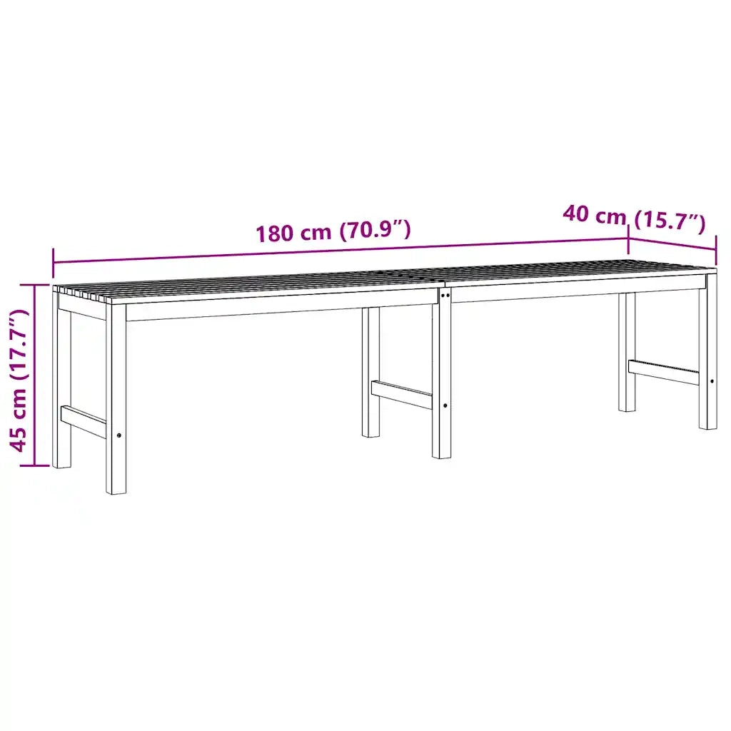 Panchina da Giardino 180 cm in Legno Massello di Teak