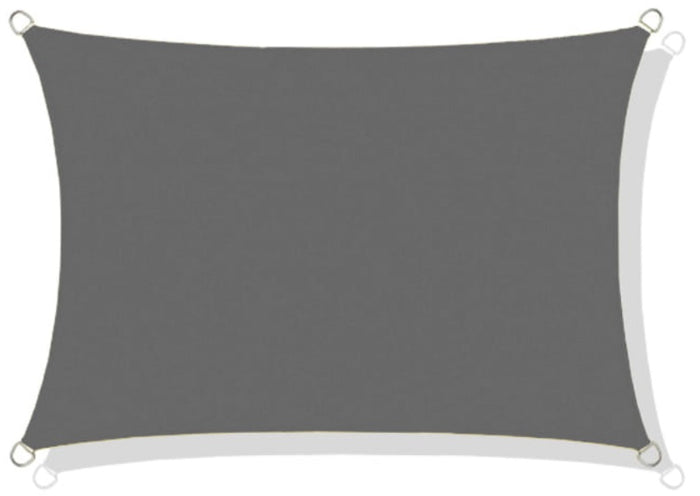 AIO FACTORY Vela ombreggiante impermeabile 3x2m Grigio scuro - Protezione solare da giardino