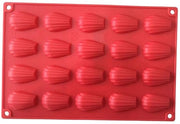 Forma per Torta in Silicone 30x20x2 cm - Non Aderente - Forma per Madeleine - 20 Cavità - Strumento per la Cottura