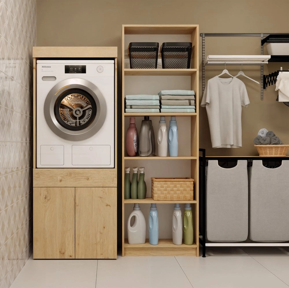 Mobile bagno per lavatrice o asciugatrice POLA twin 1s cassetto rovere artisan