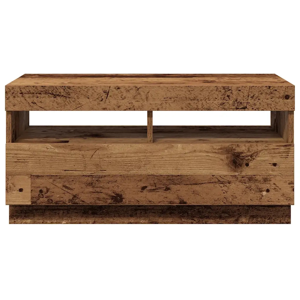 Mobile Porta TV con LED Legno Antico 80x35x40 cm Multistrato 856357