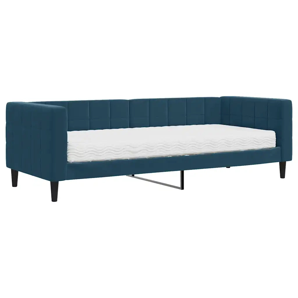 Divano Letto con Materasso-Sofa Letto-Daybed Blu 80x200 cm in Velluto 443363