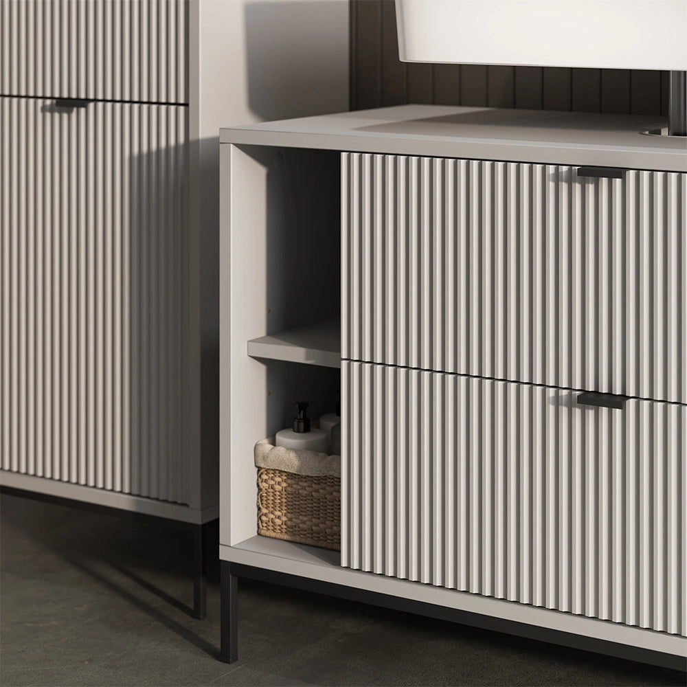 Vicco Set di mobili da bagno Grigio 2 parti