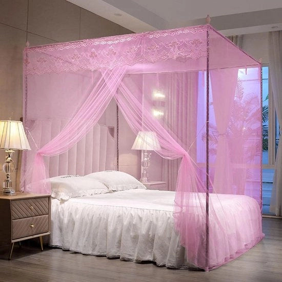 Letto a Sosteggi - Struttura di Letto - Decorazione del Letto - Acciaio Inossidabile - 200x220CM - Argento