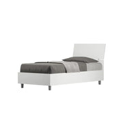 Letto singolo senza rete 80x200 testata inclinata bianco frassino Demas