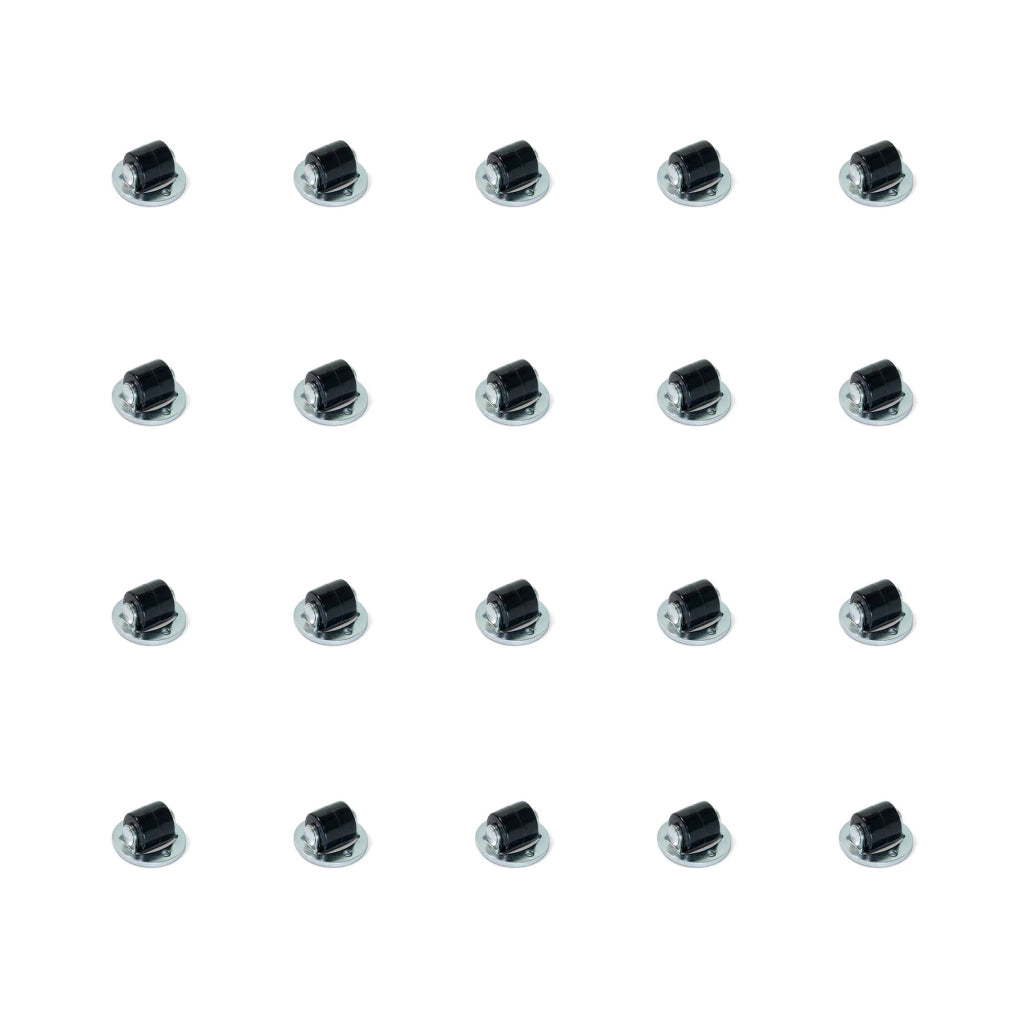 Emuca Rotelle per piano girevole, D. 13 mm, Acciaio e Plastica, 20 u.
