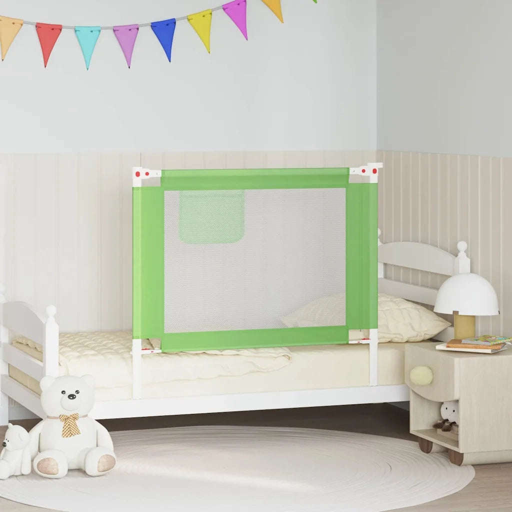 Sponda Letto di Sicurezza per Bambini Verde 100x25cm in Tessuto 10190