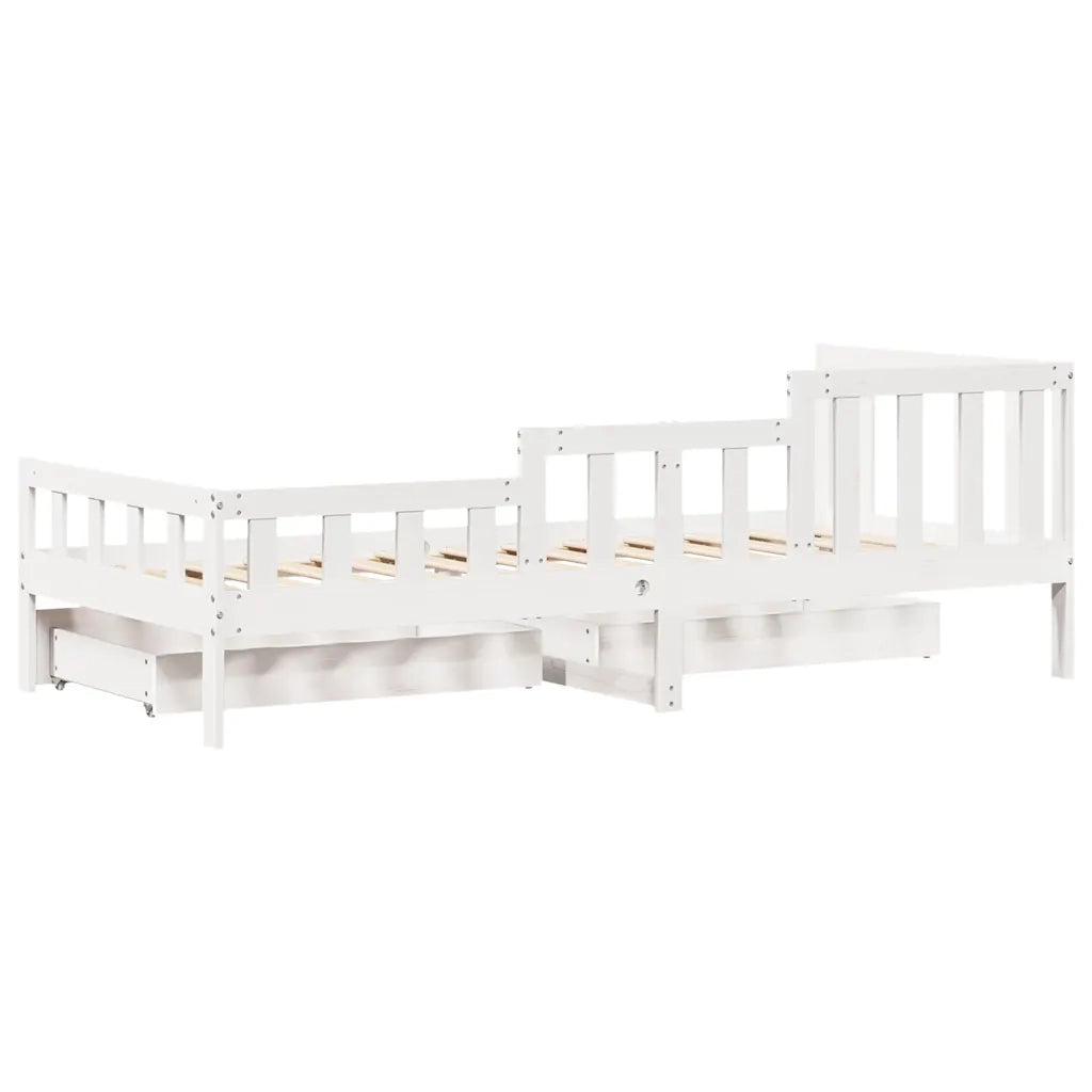 vidaXL Dormeuse con Cassetti Bianco 90x200 cm Legno Massello di Pino
