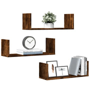 Mensole da Parete 2pz Rovere Fumo 58x18x18 cm in Truciolato 853285