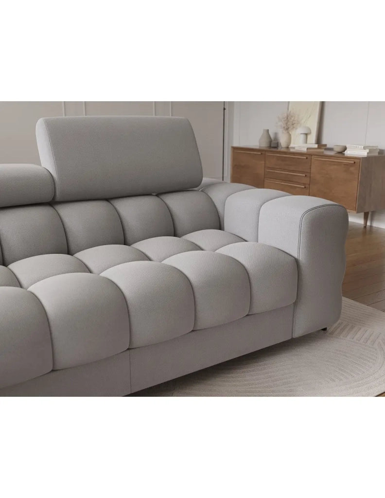 Divano ad angolo sinistro convertibile Grigio scuro mélange comfort premium 285x99x181cm FILTRO