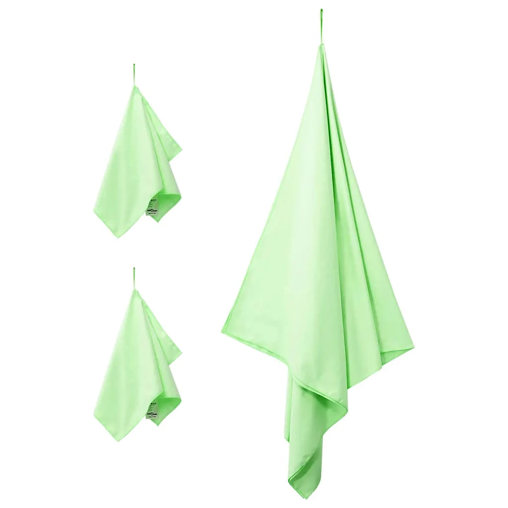 Set di Asciugamani Sportivi 3 pz | Teli per bagno Verde Poliestere e poliammide