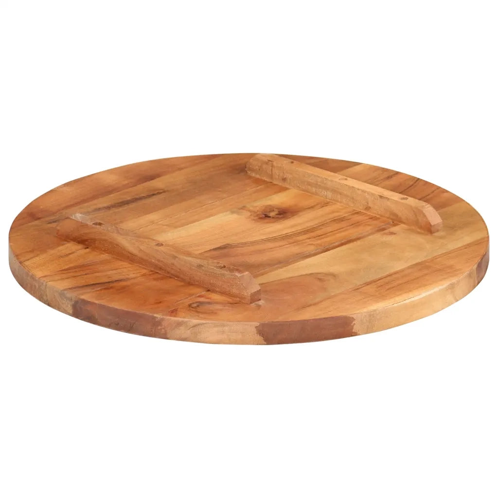 Piano Tavolo in Legno Massello di Acacia Rotondo 25-27 mm 50 cm 285973