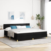 Letto a Molle con Materasso Nero 200x200 cm Tessuto