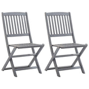 Sedie da Giardino Pieghevoli 2pz con Cuscini in Massello Acacia 3064536