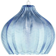 Lampada a sospensione con paralume in vetro blu Illuminazione retrò Luce a sospensione