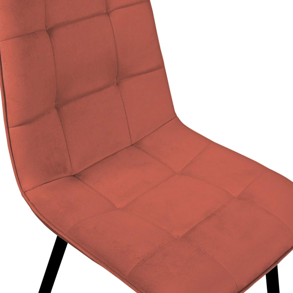 Set di 4 sedie da pranzo MILA in velluto color terracotta