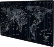 Muismat di grandi dimensioni 900x400x3mm Superficie morbida tessuto per migliorare la precisione velocità - Mappa del mondo nera - Scrivania da gaming