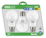CENTURY Lampadina LED Goccia Ecolight 8.8W E27 3PZ Luce Calda