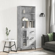 Credenza-Buffet-Armadio da cucina Grigio Cemento 69,5x34x180 cm in Legno Multistrato 215992