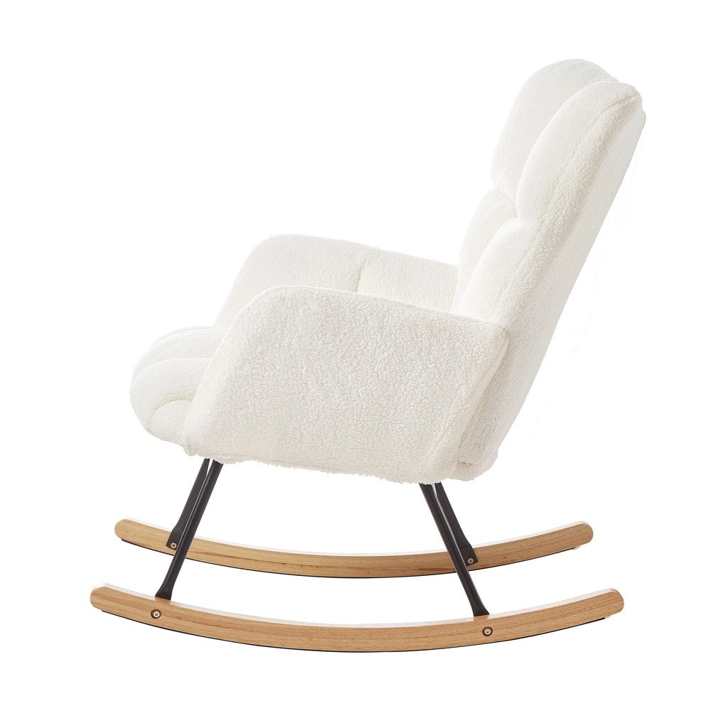 Poltrona a Dondolo ¨C Xylo ¨C Legno e Metallo, Design Scandinavo, 69x89x101 cm