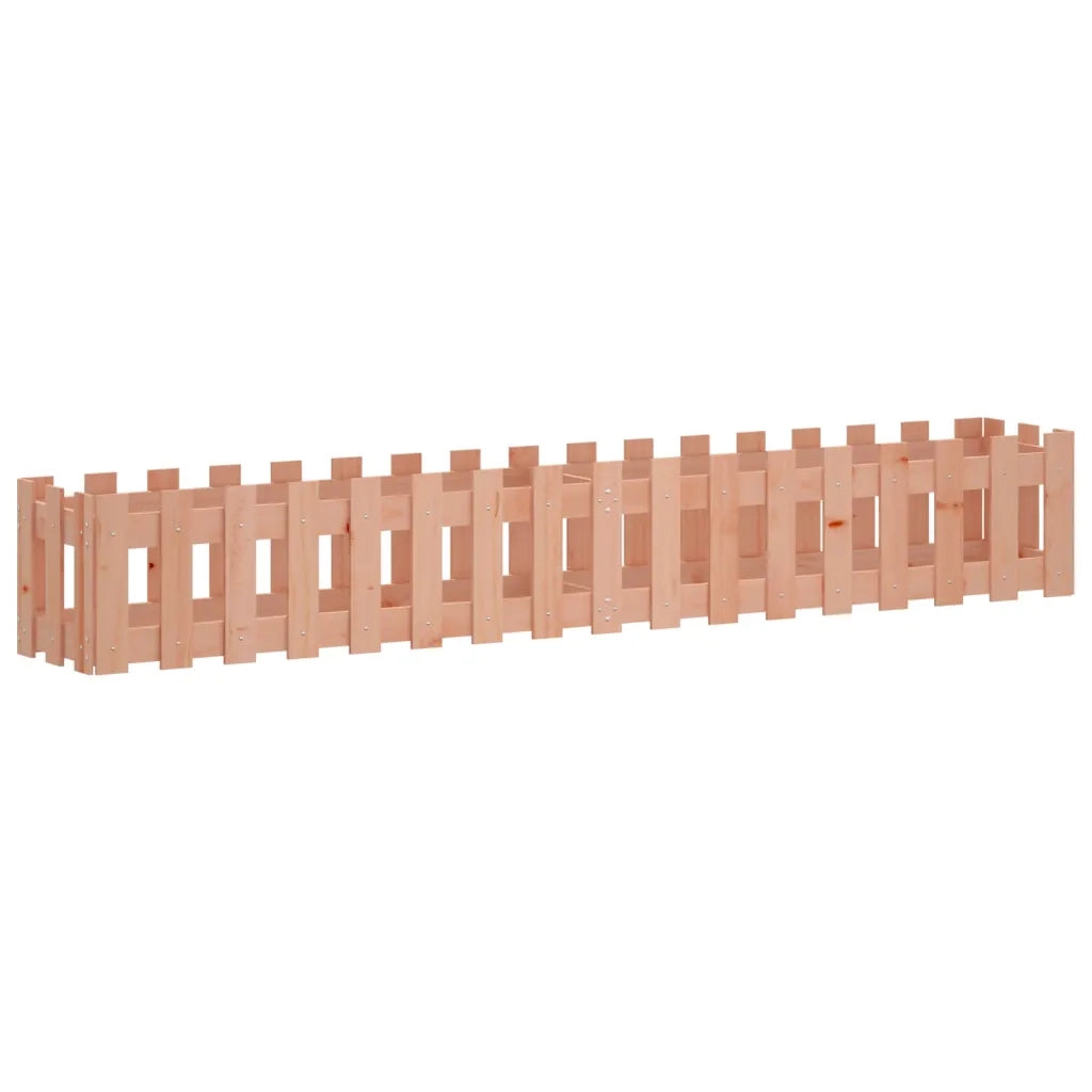 Fioriera da Giardino-Vaso da Esterno-Contenitore per Piante Recinzione 200x30x30cm in Massello Douglas