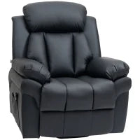 Poltrona Reclinabile Alzapersona Elettrica con Imbottitura Spessa e Telecomando, 96x93x105 cm, Nero