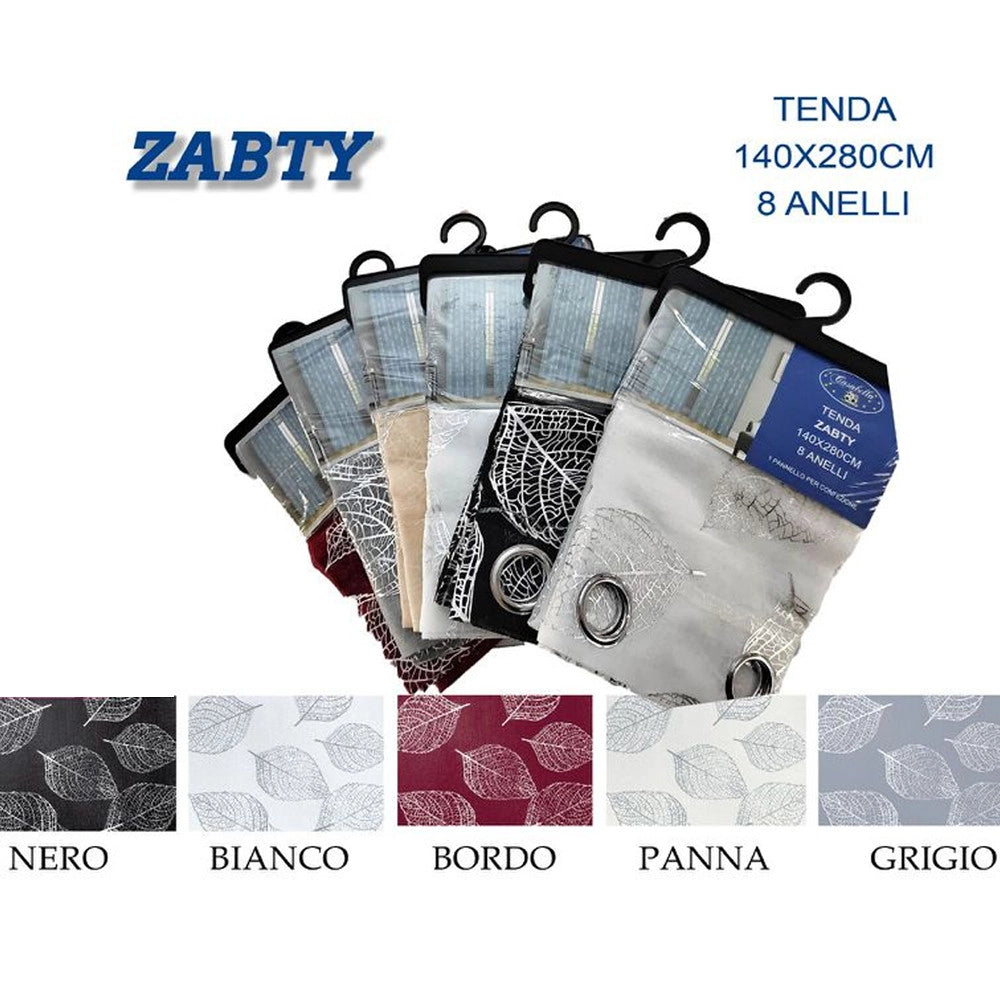 Trade Shop - Tenda Zabty Cuori Pannello Singolo 8 Borchie Porta Finestra Bastone 140x280 Cm -