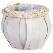 Cesto tondo in legno bianco 16x16x15h cm