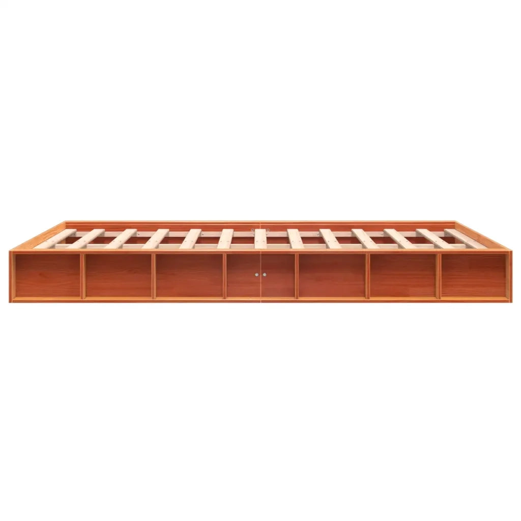 Letto senza Materasso Marrone Cera 150x200 cm in Legno di Pino 844427