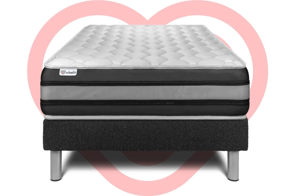Letto con materasso VITAL SPRING ZEN 120 x 200 cm Rete Kit Nero