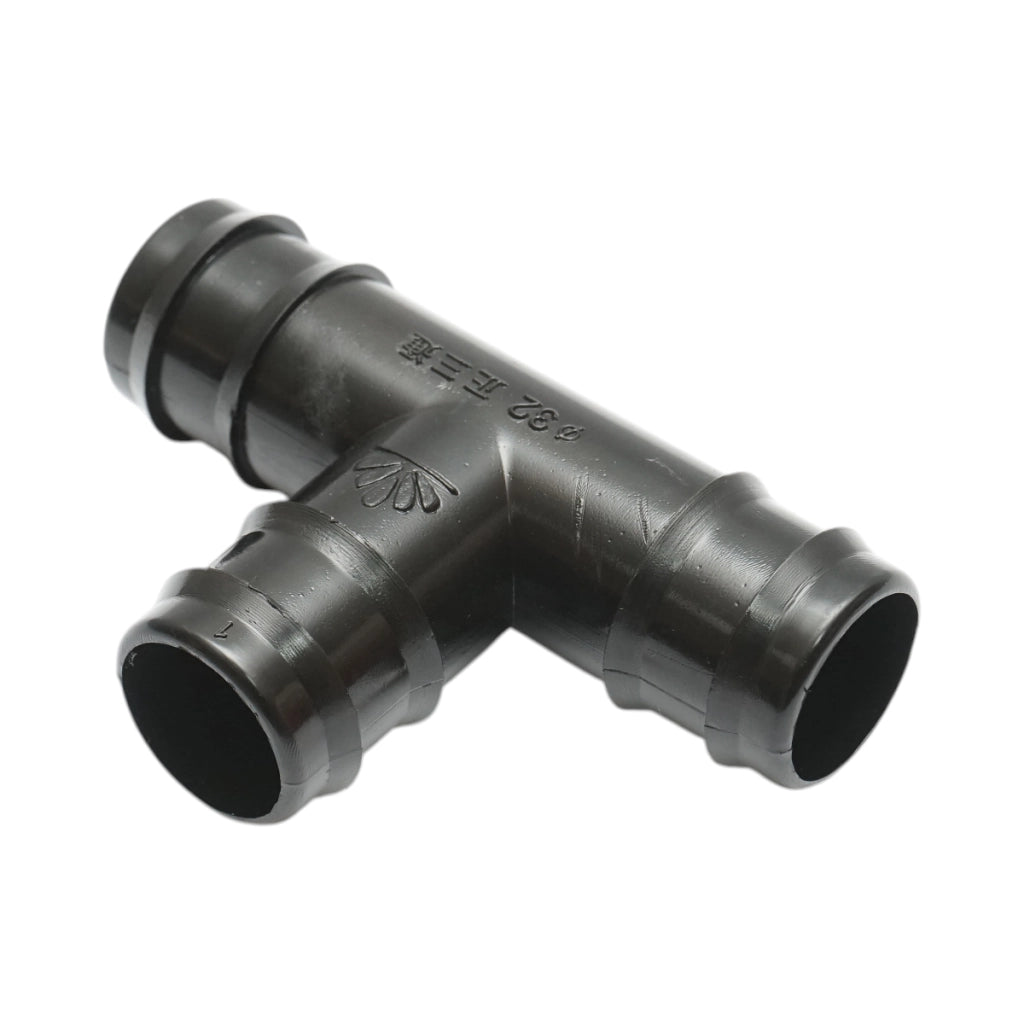 Raccordo a T con attacco uguale per tubo di irrigazione, 32x32x32 mm, per sistemi di irrigazione.