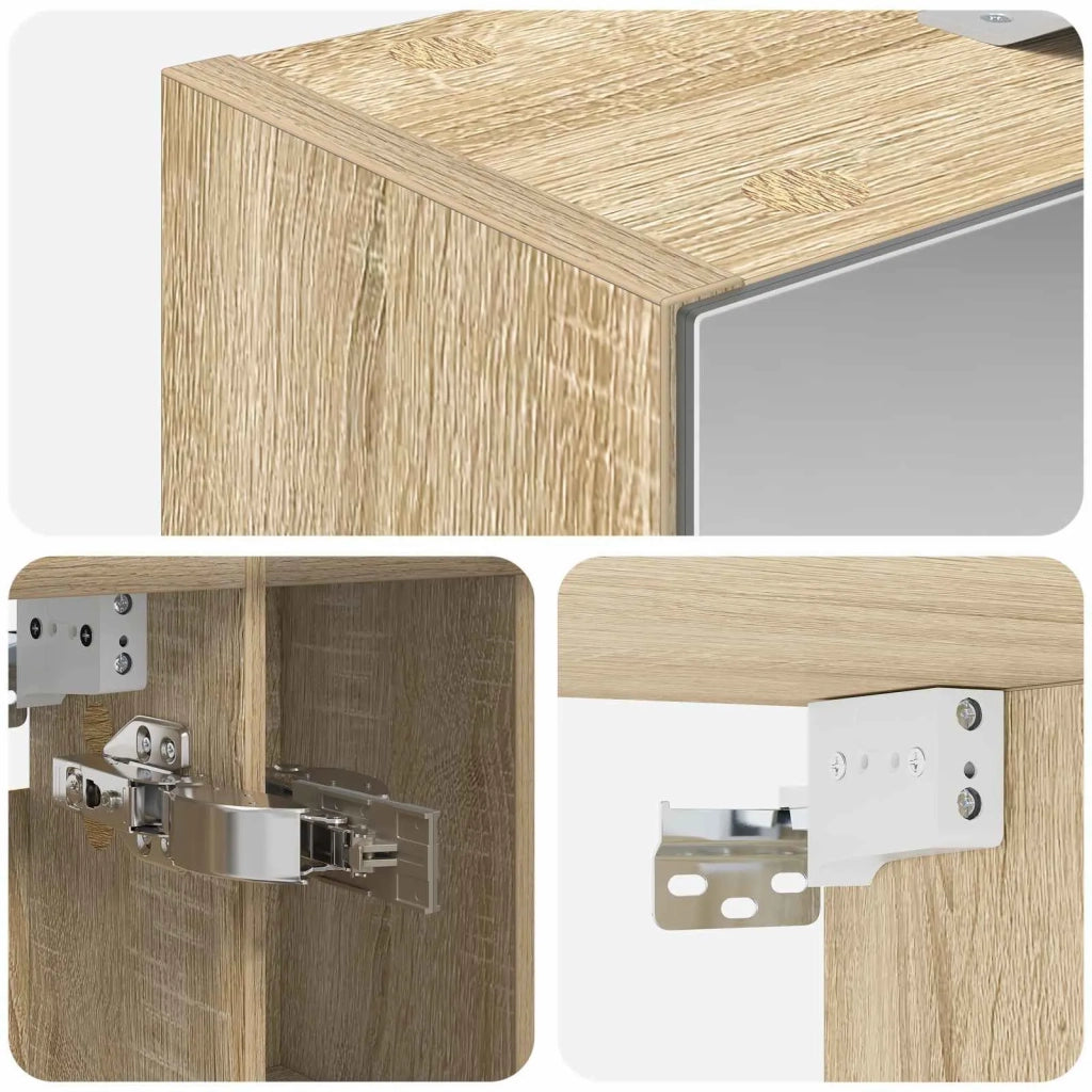 Mobiletto per specchio da bagno Rovere Sonoma 60 x 14.5 x 70 cm 889193