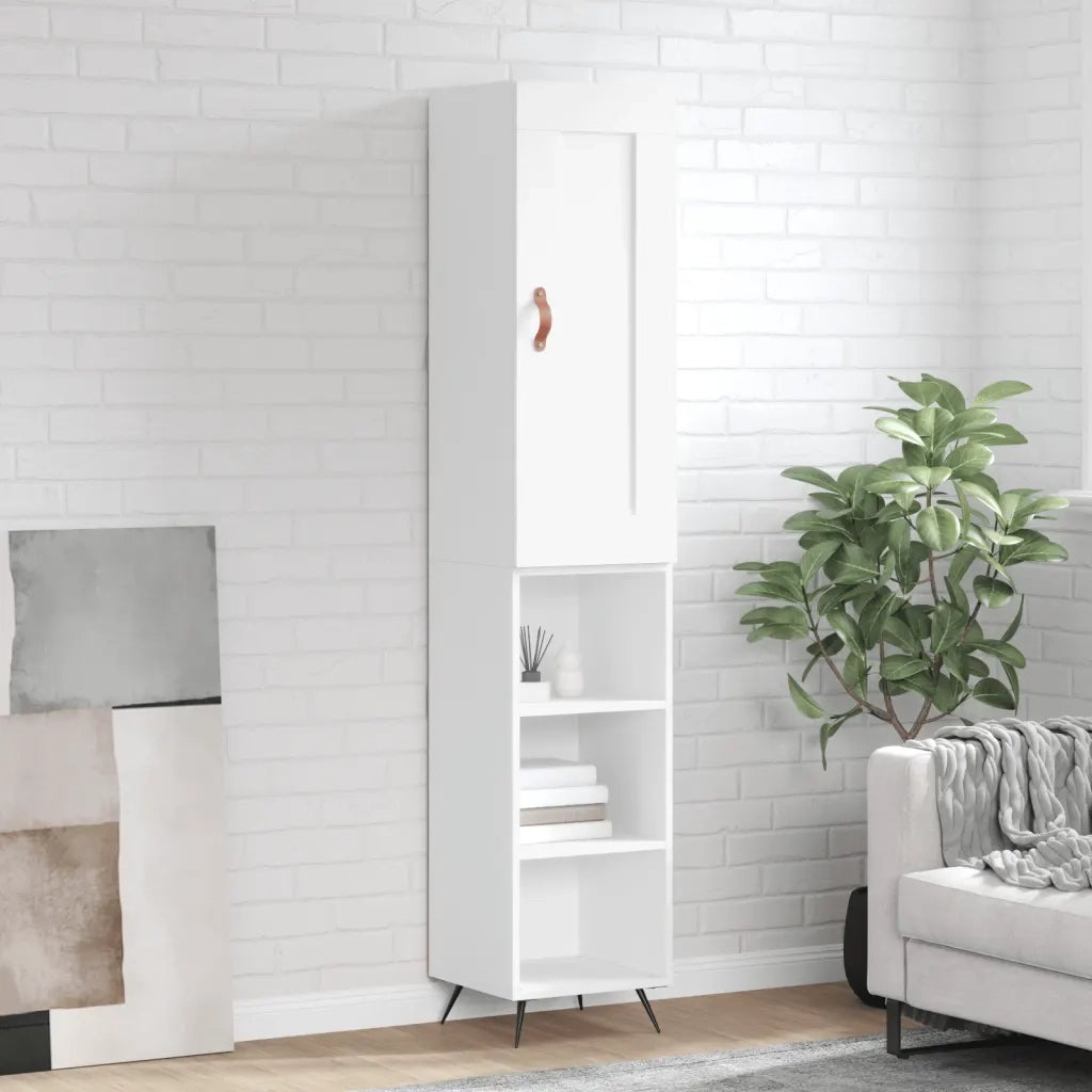 Credenza | Madia | Buffet da pranzo | Armadio da pranzo Bianca 34,5x34x180 cm in Legno Multistrato