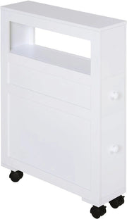 Mobiliato per bagno su ruote - Bianco - 2 cassetti - Carico di 20 kg