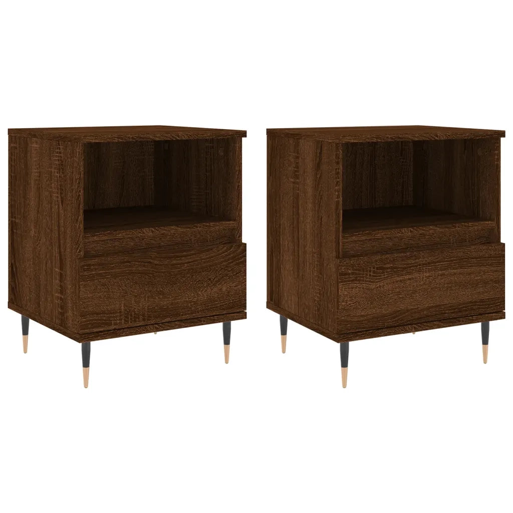 Comodini 2pz Rovere Marrone 40x35x50 cm in Legno Multistratocod mxl 78585