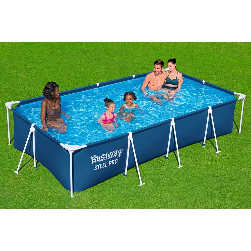 Trade Shop - Piscina Fuori Terra Rettangolare Steel Pro Con Telaio Senza Pompa 400x211x81 Cm 56405 -