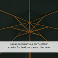 Ombrellone da Giardino Ø325x250 cm in Bambù e Poliestere Verde