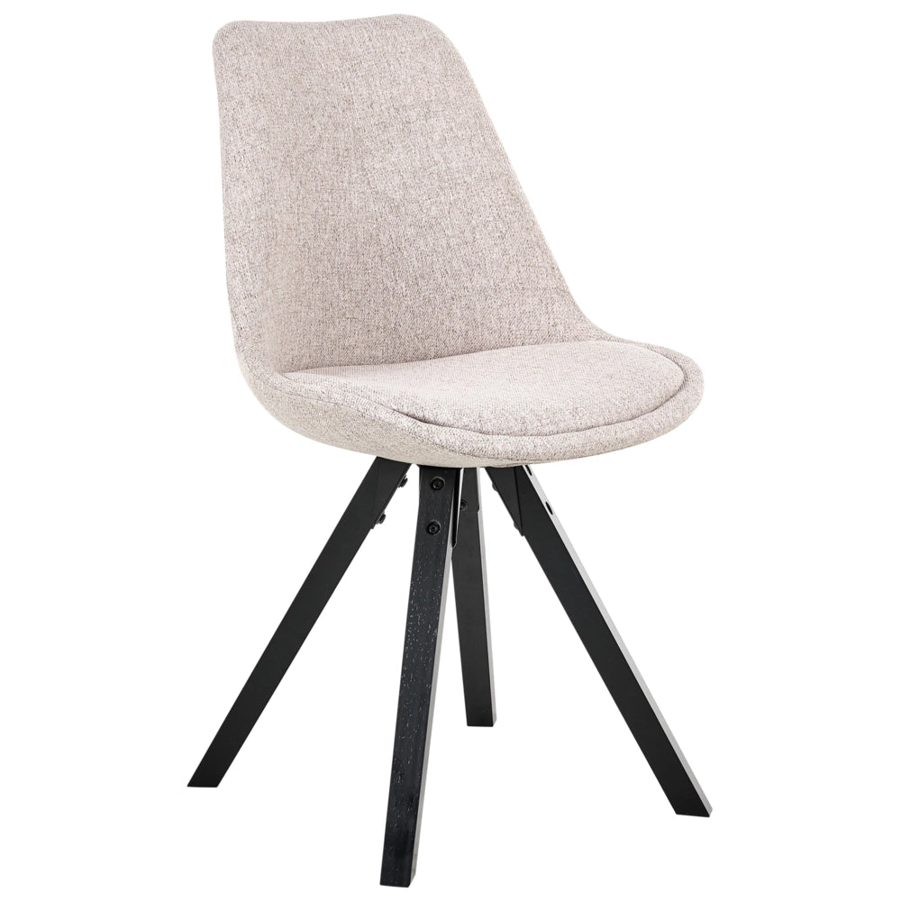Set di 2 sedie da pranzo beige girevoli senza braccioli design scandinavo