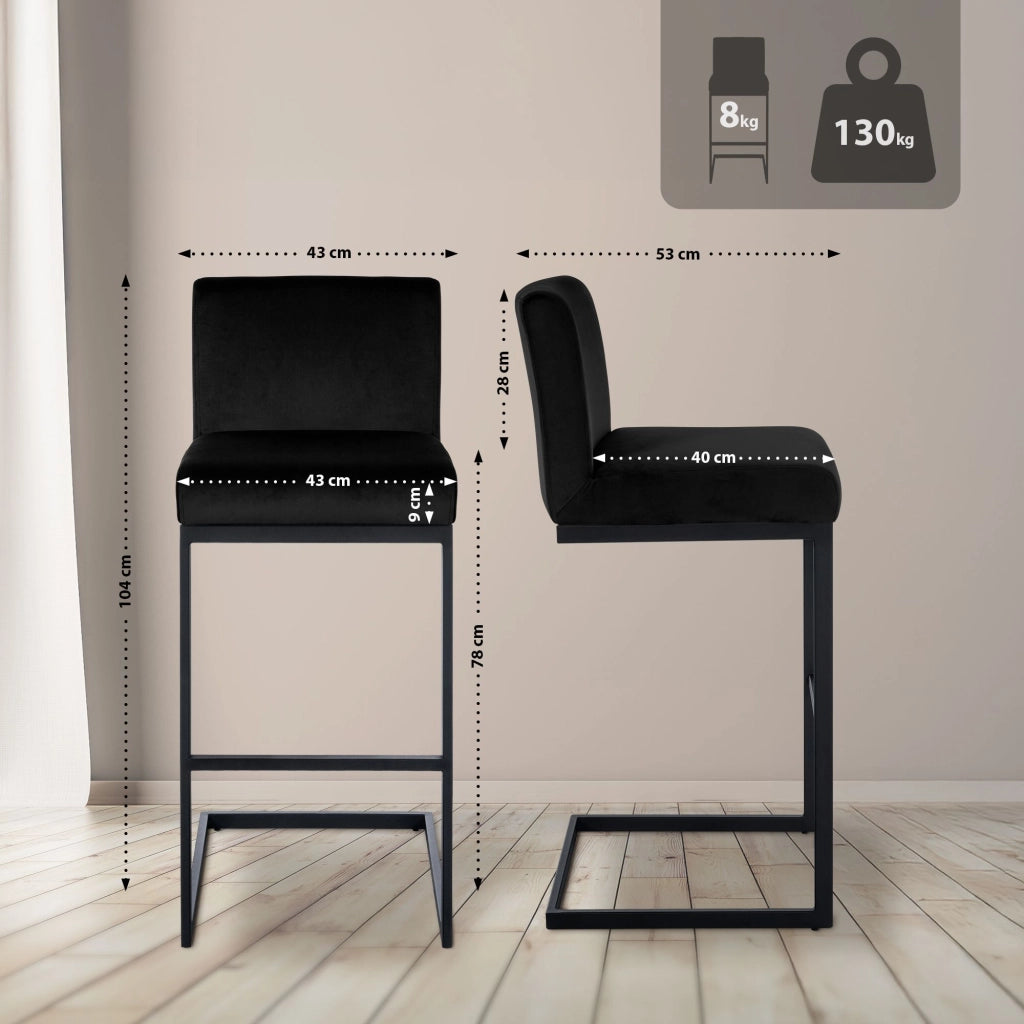 Sgabello da bar Hopewell velluto B 3